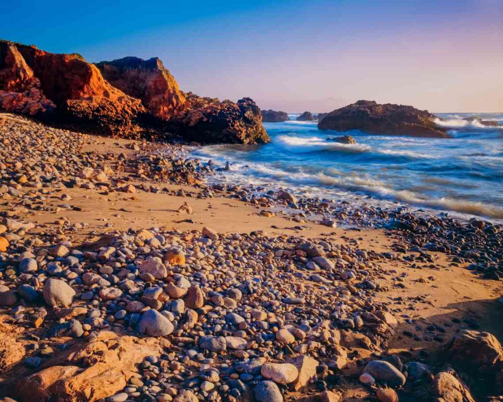 Rocky beach on the Pacific Ocean