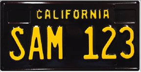 California 1960s Legacy license plate